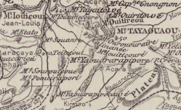 Carte des Monts Tumuc-Humac - Bulletin de la Société de géographie 7e sér. t. XIV 1er trim. 1893