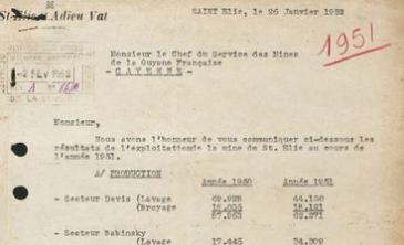 Détail de la oremière page d'une lettre du directeur de la SNEAV du 26 janvier 1952