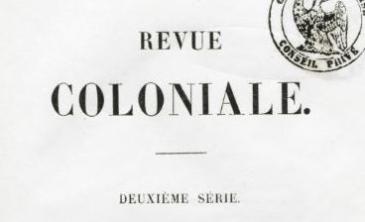 Détail de la page de couverture de la Revue coloniale