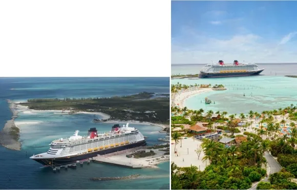 Photographies de bateaux de croisière accostant sur des îles