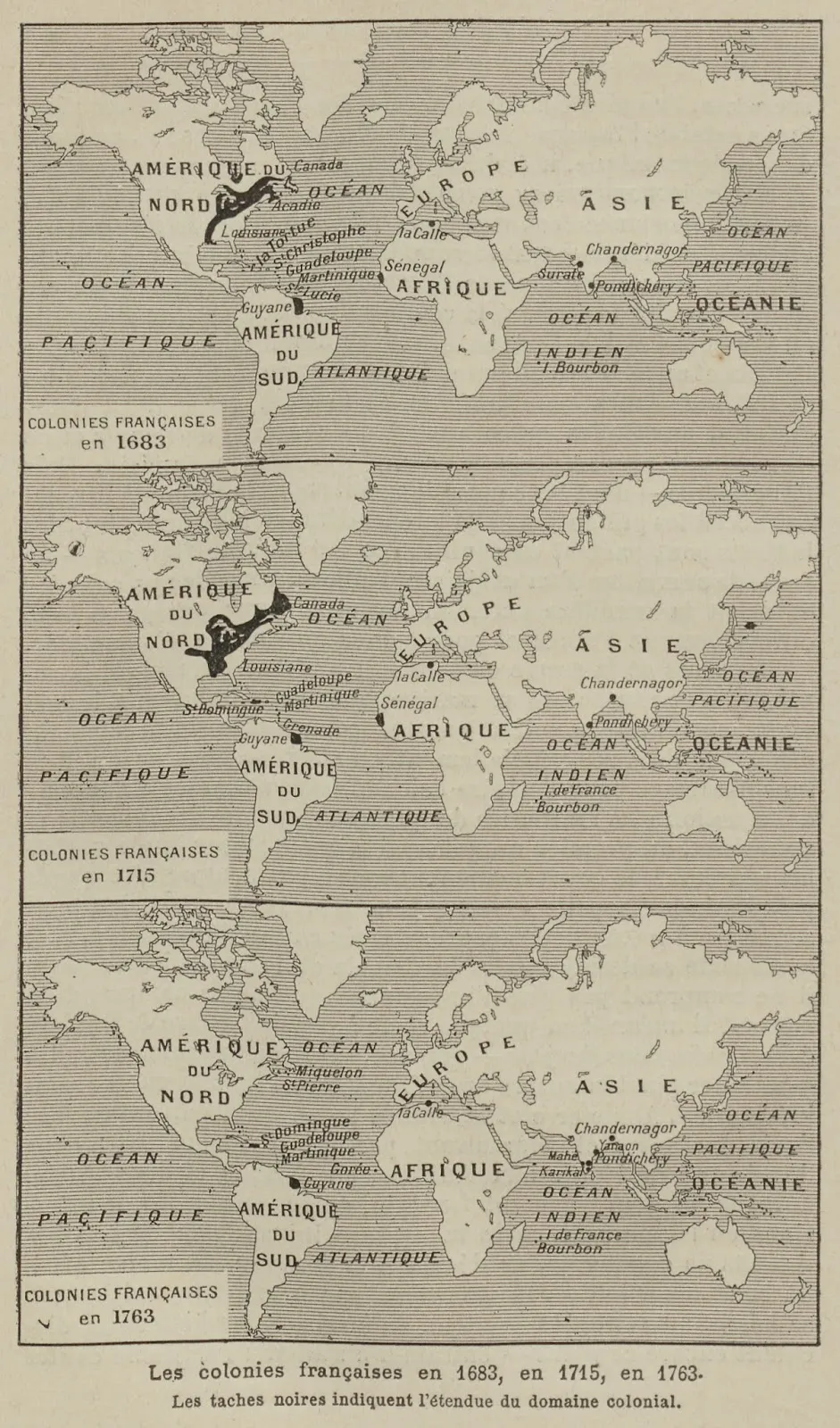 Carte des colonies françaises