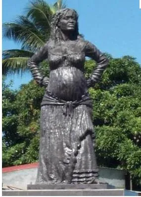 Statue représentant la mulâtresse Solitude aux ABymes en Guadeloupe