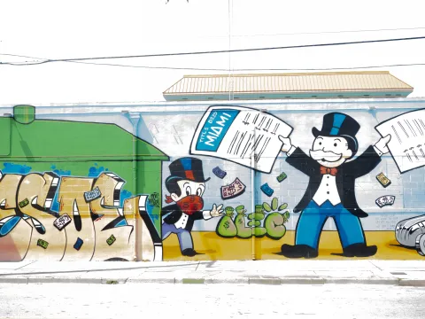 Graffiti dans le quartier de Wynwood, Miami. Etats-Unis