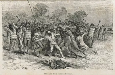 Image du massacre de l'expédition de l'explorateur J. Crevaux