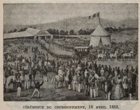 Gravure représentant la cérémonie du couronnement du18 avril 1852